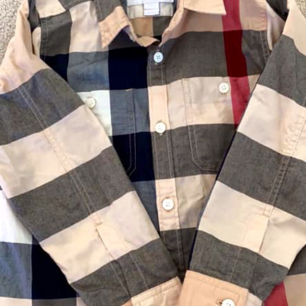 Burberry Boys Nova Check Plaid Shirt Size 4